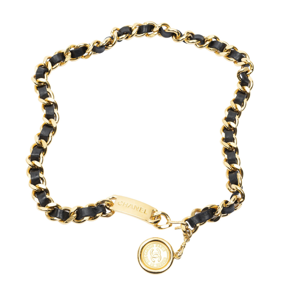 Chanel CC Medallion Leather Chain Belt